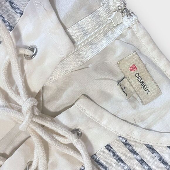 Cremieux Striped Sleeveless Tie-up Tunic Dress sz L Linen Blend Preppy Resort - Picture 5 of 12